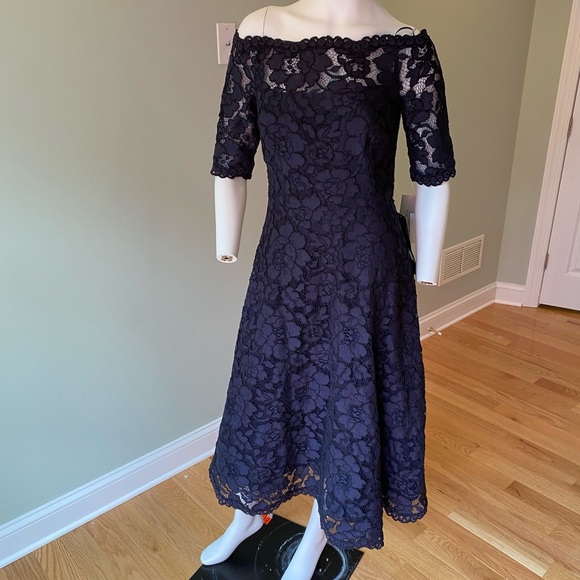 Teri Jon by Rickie Freeman Off Shoulder Dress. Size 6. $650. - Picture 9 of 11